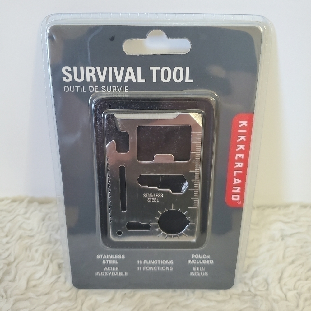 𝅺Kikkerland Silver Stainless Steel Wallet Pocket Survival Tool NWT - Picture 2 of 5